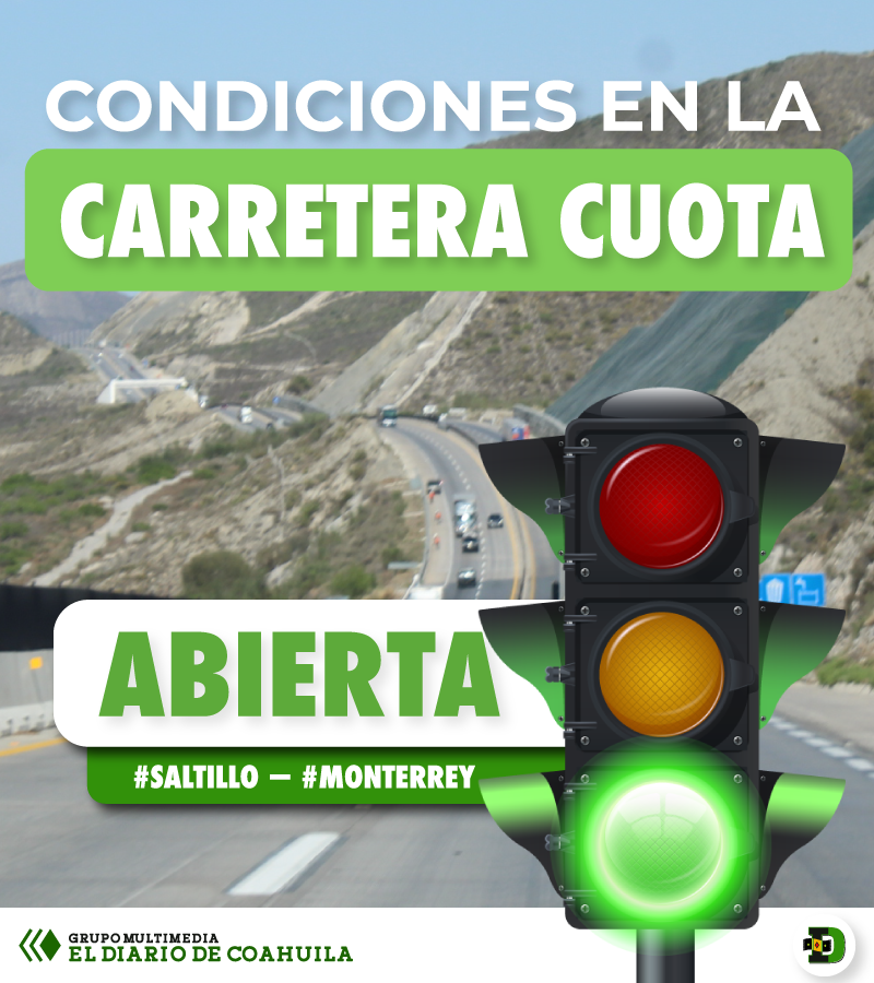 DiarioCoahuila's tweet photo. #ReporteVial 🚧 Carreteras #Saltillo- #Monterrey LIBRE y CUOTA se encuentran abiertas. Conduzca con precaución. https://t.co/zC1s5k0C3v