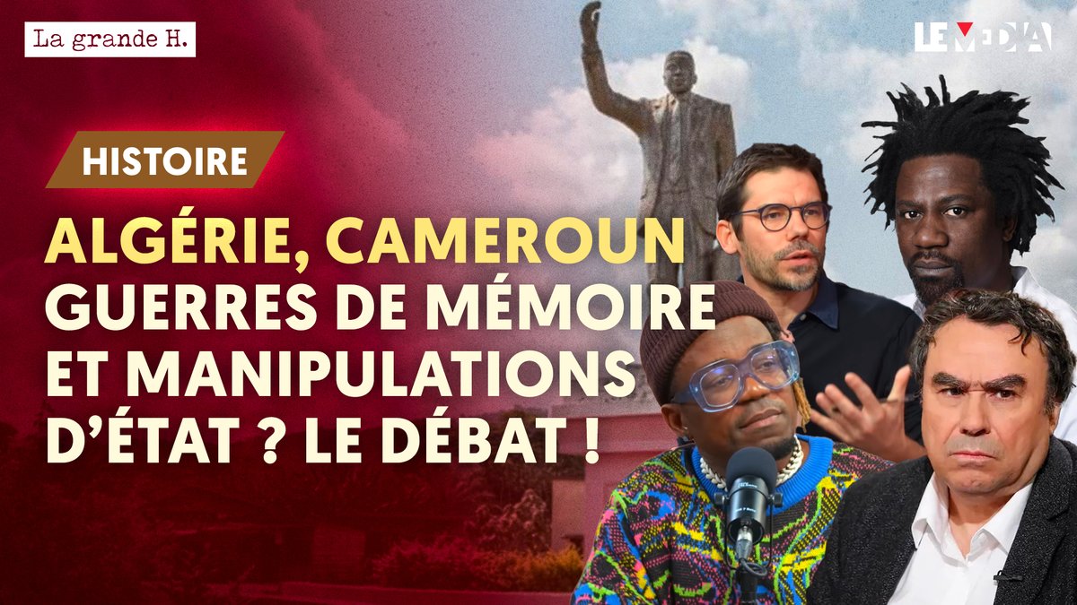 LeMediaTV's tweet photo. ALGÉRIE/CAMEROUN : CRIMES COLONIAUX,  OPERATIONS MÉMORIELLES
« La grande H. » réunit #BlickBassy, co-dir. de la comm. Cameroun, #BenjaminStora, chargé du rapport sur la G. d'Algérie, #SamyManga, auteur de La dent de Lumumba &amp; #ThomasDeltombe, historien 👇
https://t.co/OeOHEYlZyw https://t.co/HiZRr5kqyo