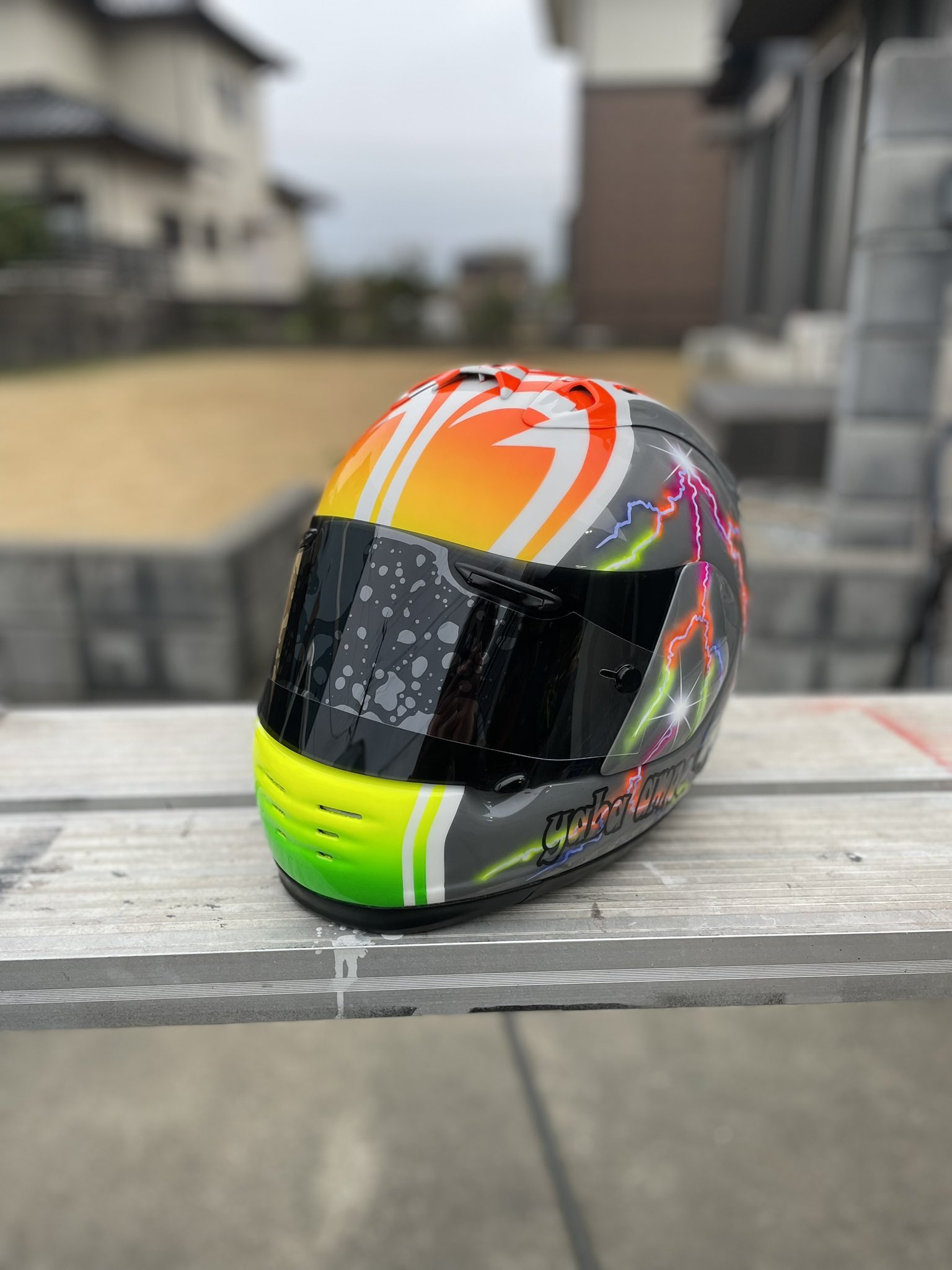 アライ　arai アストロIQ 永井康友レプリカ　忠ヘル　カスタムペイント アライ arai アストロIQ 永井康友レプリカ 忠ヘル カスタム