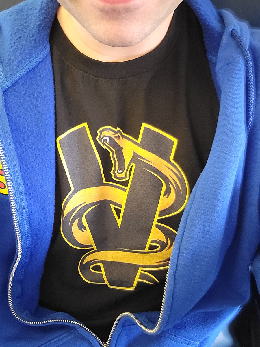 Wore my <a href="/TheViperAOE/">TheViper</a> t-shirt today on the plane! Congrats on the big W!