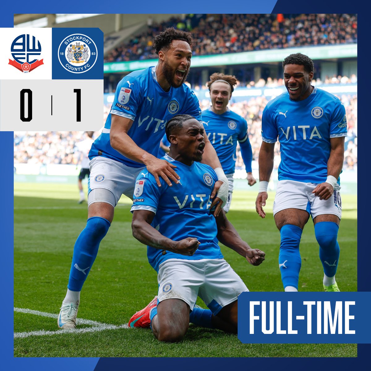 COUNTY HOLD ON FOR A BIG WIN! ➕3️⃣

#StockportCounty