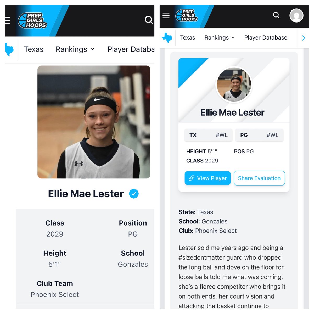 Phoenix Select (@phoenixselect) on Twitter photo 2029 <a href="/EllieMaeLester/">Ellie Mae Lester</a> writeup by <a href="/girlzprepreport/">Girlz Prep Report</a> from the #SimmieColsonClassic
Ellie is on the <a href="/PGHTexas/">Prep Girls Hoops Texas</a> 2028 Player Watch List‼️
<a href="/LadyApacheBBall/">GonzalesLadyApacheB-Ball</a> 2029 <a href="/EllieMaeLester/">Ellie Mae Lester</a> writeup by <a href="/girlzprepreport/">Girlz Prep Report</a> from the #SimmieColsonClassic
Ellie is on the <a href="/PGHTexas/">Prep Girls Hoops Texas</a> 2028 Player Watch List‼️
<a href="/LadyApacheBBall/">GonzalesLadyApacheB-Ball</a>