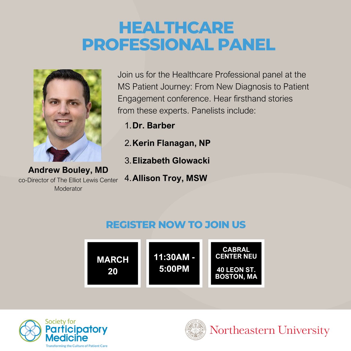 We are looking forward to our upcoming conference on #MSPatientJourney this week! Our healthcare panel is pull of multiple perspectives and will be an engaging dialogue. If you have not registered yet, sign up today! participatorymedicine.org/conference/