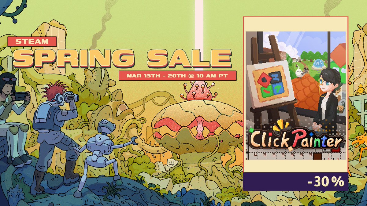 fallshad22's tweet photo. Click Painter, My first indie game, joins the Spring Sale!:)
#screenshotsaturday #indiegame https://t.co/grdWbnuAmH
