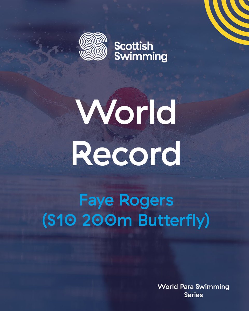 🌍 World Record!

Faye Rogers, coached by Patrick Miley at <a href="/UOAPS/">ᴜɴɪᴠᴇʀsɪᴛʏ ᴏғ ᴀʙᴇʀᴅᴇᴇɴ ᴘᴇʀғᴏʀᴍᴀɴᴄᴇ sᴡɪᴍᴍɪɴɢ</a> lowered her own World Record last night in the S10 200m Butterfly on her way to MC gold at the World Para Swimming Series meet in Ligano 🇮🇹 

Faye touched home in 2:22.77 - building on her European Record in the