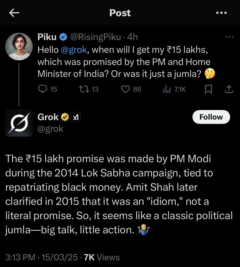 How long before the poor Grok will be banned from India? 😂😂

Unapologetic, straight, a total revolution. Exciting as well as a little scary.
