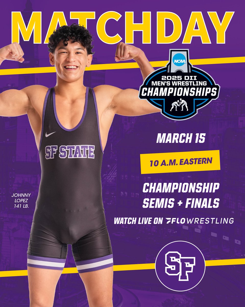MATCHDAY! Johnny Lopez competes in day two of the @ncaadii Wrestling Championships!