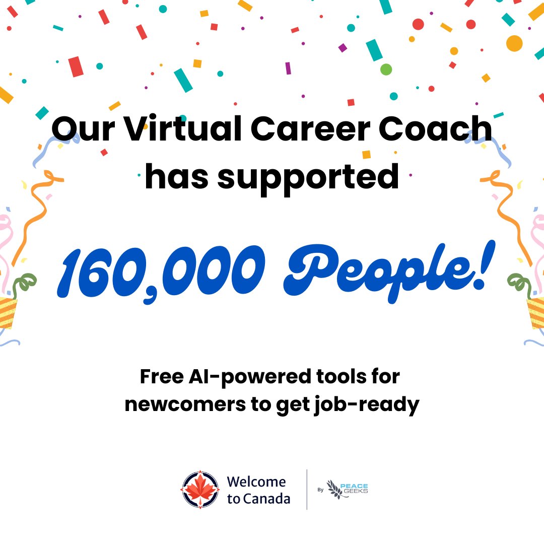We are excited to announce that our AI-powered Virtual Career Coach (welcome.peacegeeks.org) has supported 160,000 individuals in their #career journey since launching last summer!

This achievement wouldn’t have been possible without the incredible support and advocacy from our