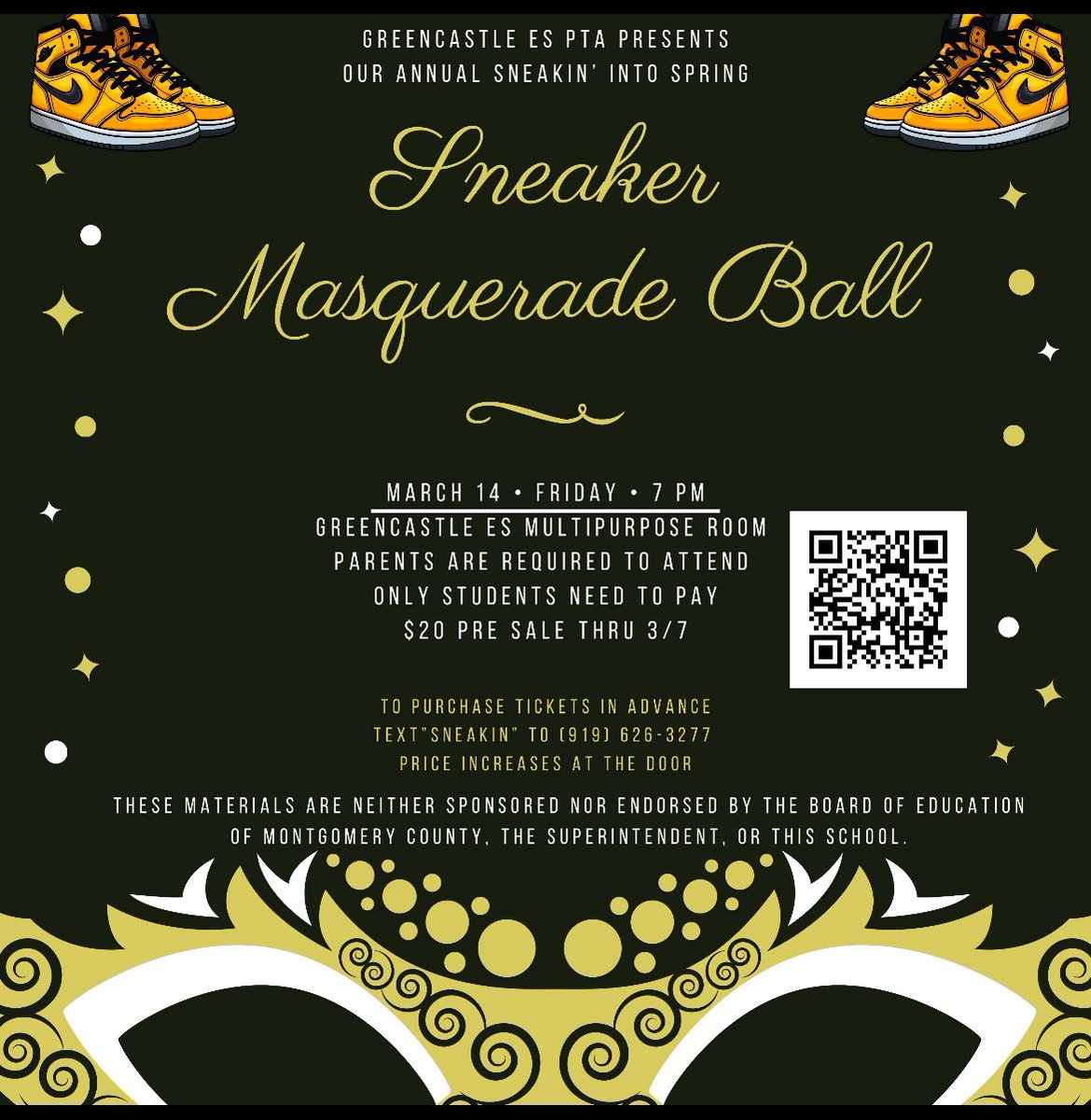 GreencastleES's tweet photo. Greencastle ES’ Sneaker Masquerade Ball was the place to be last night. Shout out to the @GreencastlePTA for an amazing event. We know how to work hard and play harder at The Castle! @PrincipalKJDean https://t.co/kaF1FOGF1I