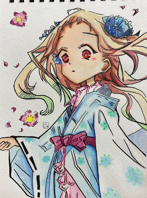 色塗り完了#地縛少年花子くん#八尋寧々#イラスト #模写 #illustraion 