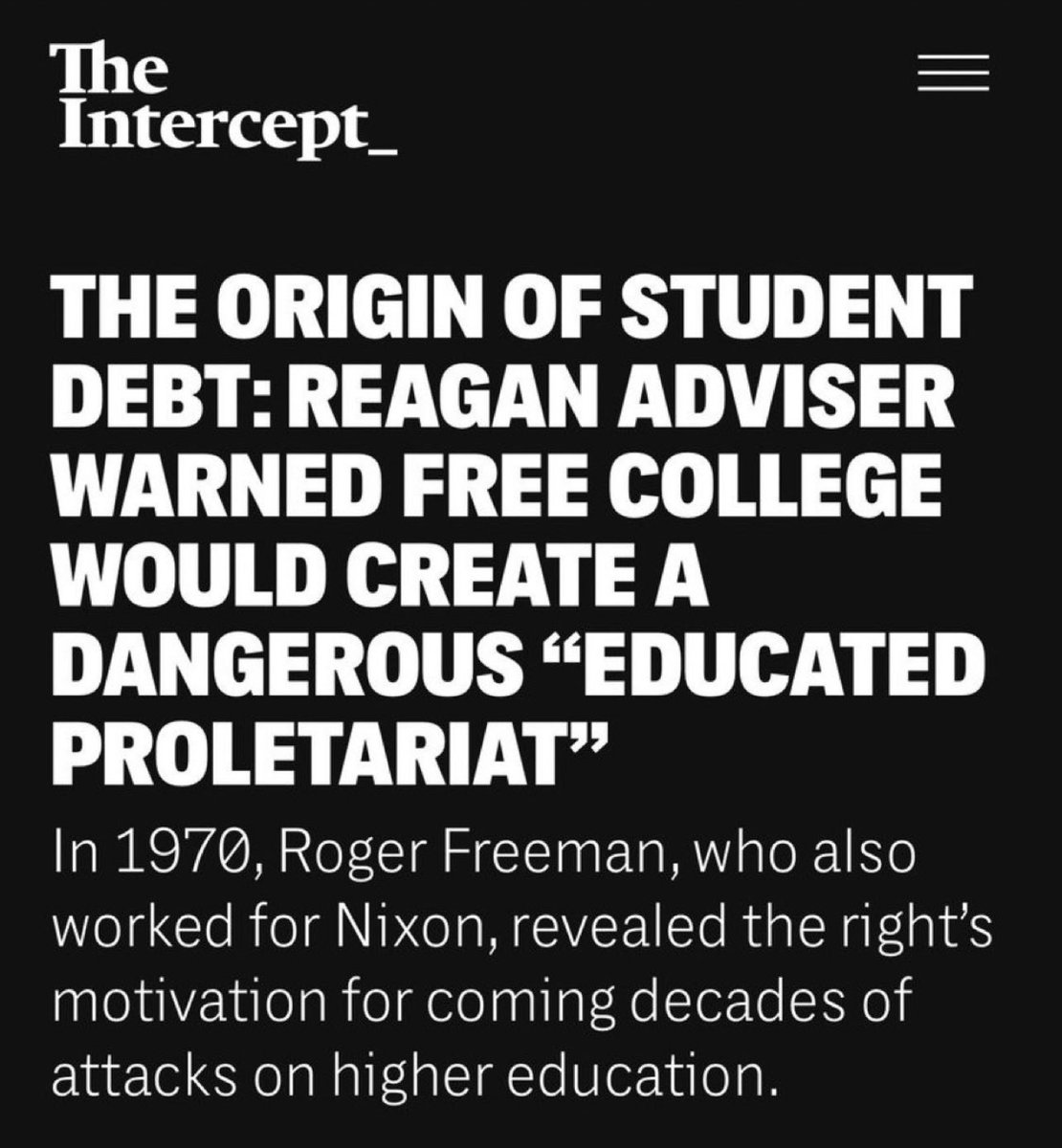 Student debt was created to instill discipline in students, when you graduate from college with &gt;$100,000k in debt, it may take a lifetime to pay off, you have no choice but to enter the capitalist machine, all that stuff about hope or changing the world disappears really quick.
