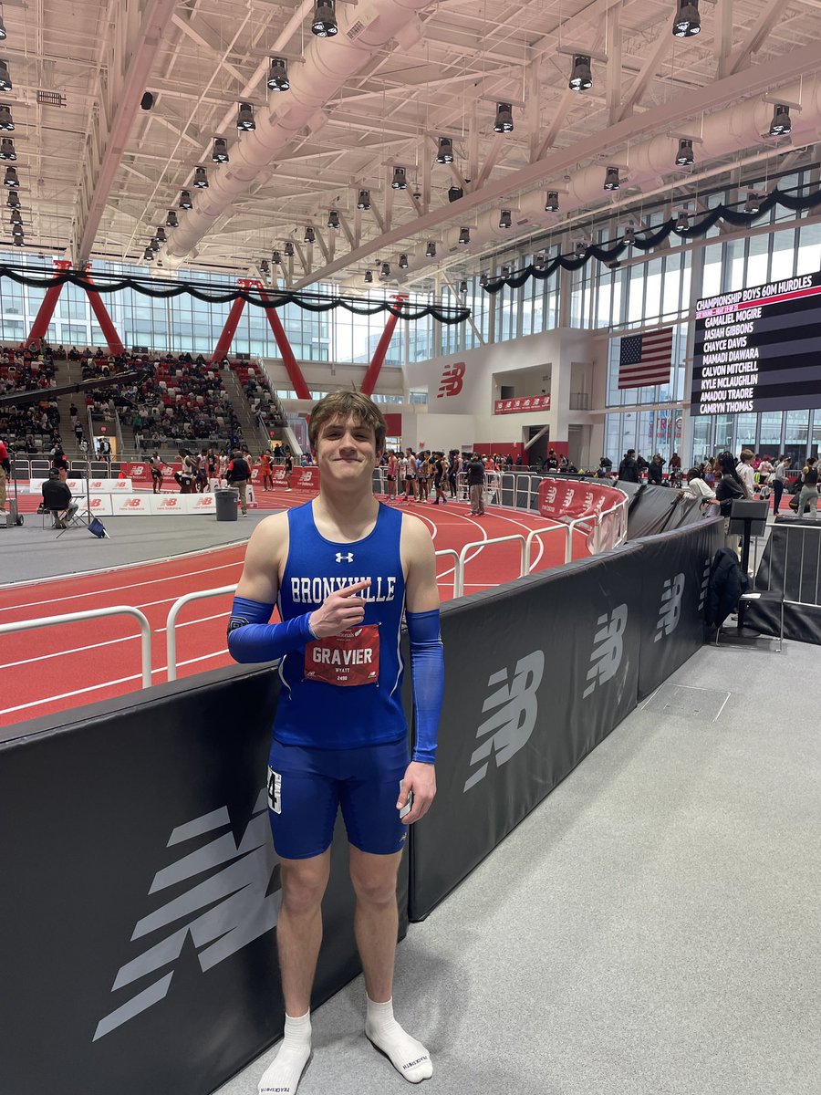 Bronxville XCTF (@bxvboystrack) on Twitter photo He’s back!!! Trusting the process leads Wyatt Gravier to a 10th place overall finish in the 60m hurdle prelims with a new personal best and school record mark of 7.94! Great work, Wyatt. Next up are the semifinals at 2:04 PM. <a href="/sports_broncos/">Broncos Sports</a> He’s back!!! Trusting the process leads Wyatt Gravier to a 10th place overall finish in the 60m hurdle prelims with a new personal best and school record mark of 7.94! Great work, Wyatt. Next up are the semifinals at 2:04 PM. <a href="/sports_broncos/">Broncos Sports</a>