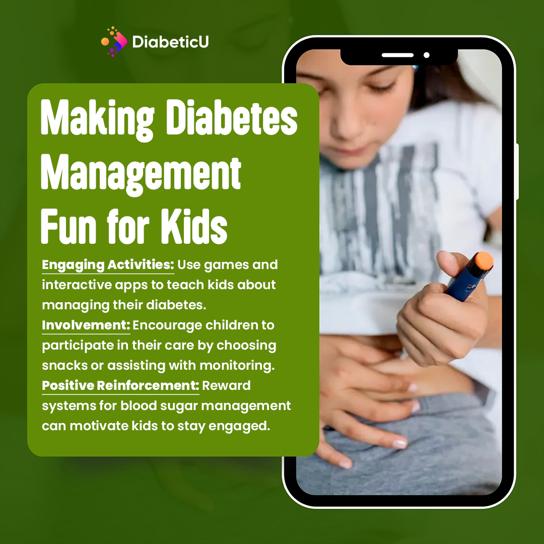 DiabeticuHealth's tweet photo. Making diabetes care fun for kids! 
Use games, let them pick their snacks, and reward healthy habits! Try fun fruit skewers or creative veggie shapes for kid-friendly, diabetes-safe snacking. Small steps = big impact! #DiabetesForKids #HealthyEating https://t.co/USlgo1Cn9S