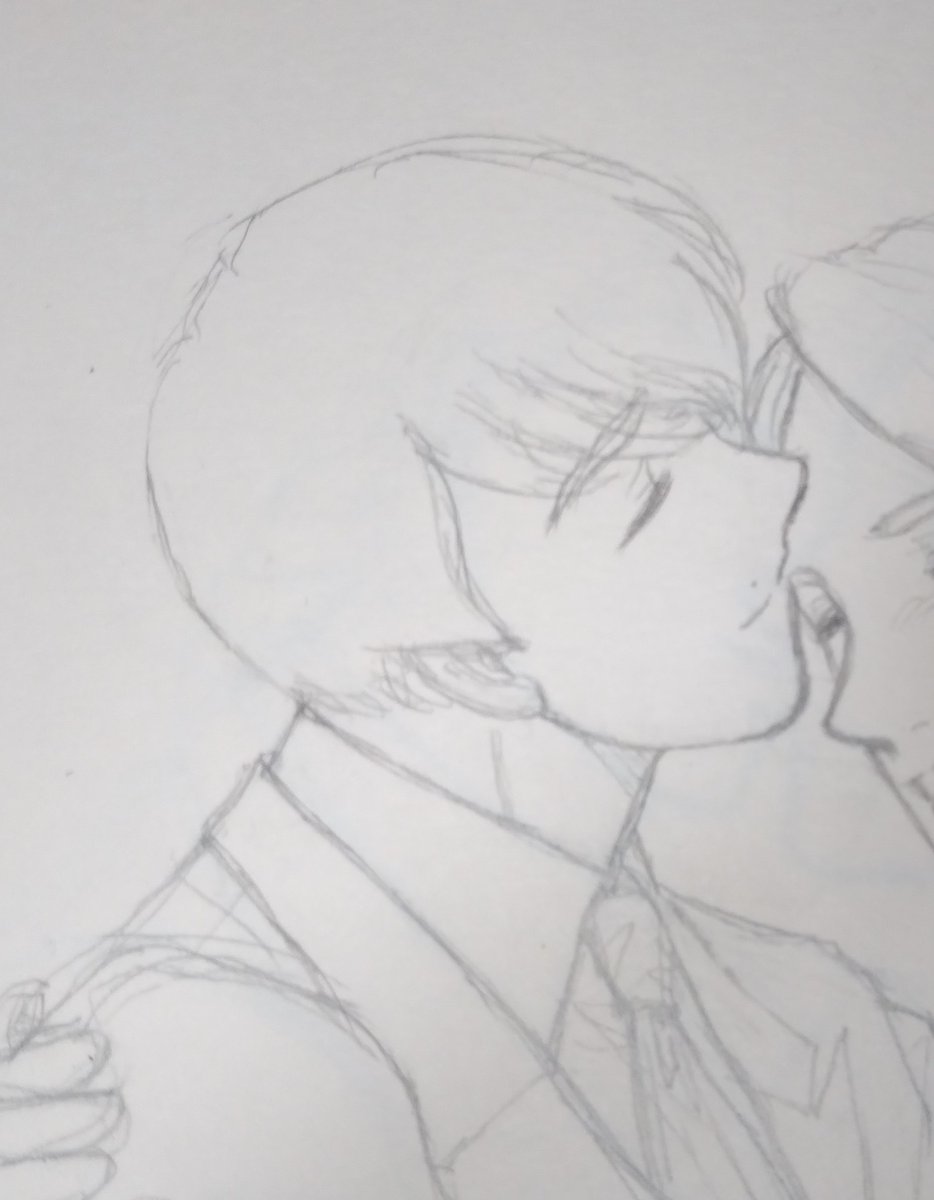 motomi56's tweet photo. 先日の上映会に間に合わず下描き状態のこれ…明日ちょっとは進展させたいし他のも描きたいけど何か最近体力落ちててツライ…😢
＃チェリザム
＃krad https://t.co/RcTjqok3tI