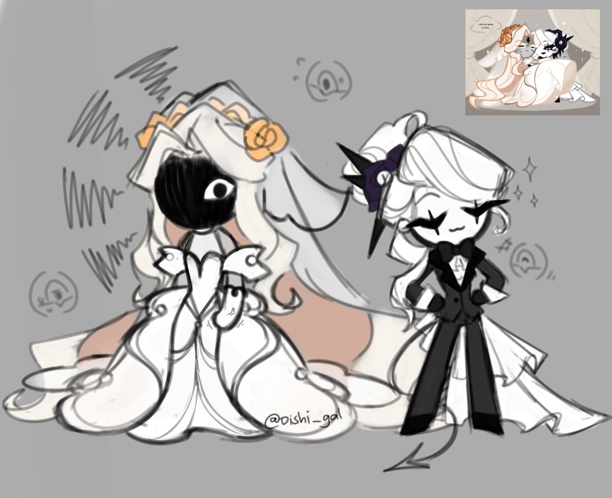 Sketch of their wedding costume  

Longan and Dark Stellar :3 

#cookierunfanart #cookierunovenbreak #crob #LonganDragon #LonganDragonCookie #cookierunoc #crkoc #OcxCanon