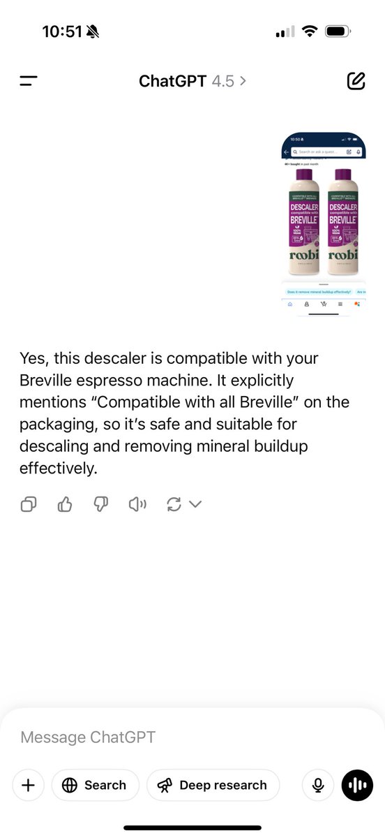 digitalix's tweet photo. 4.5 makes assumptions - definitely something humans do. but i don’t think it’s something i want my ai to do. here it is compared to 4o with nothing but an image upload. https://t.co/u81oHO6Vbu