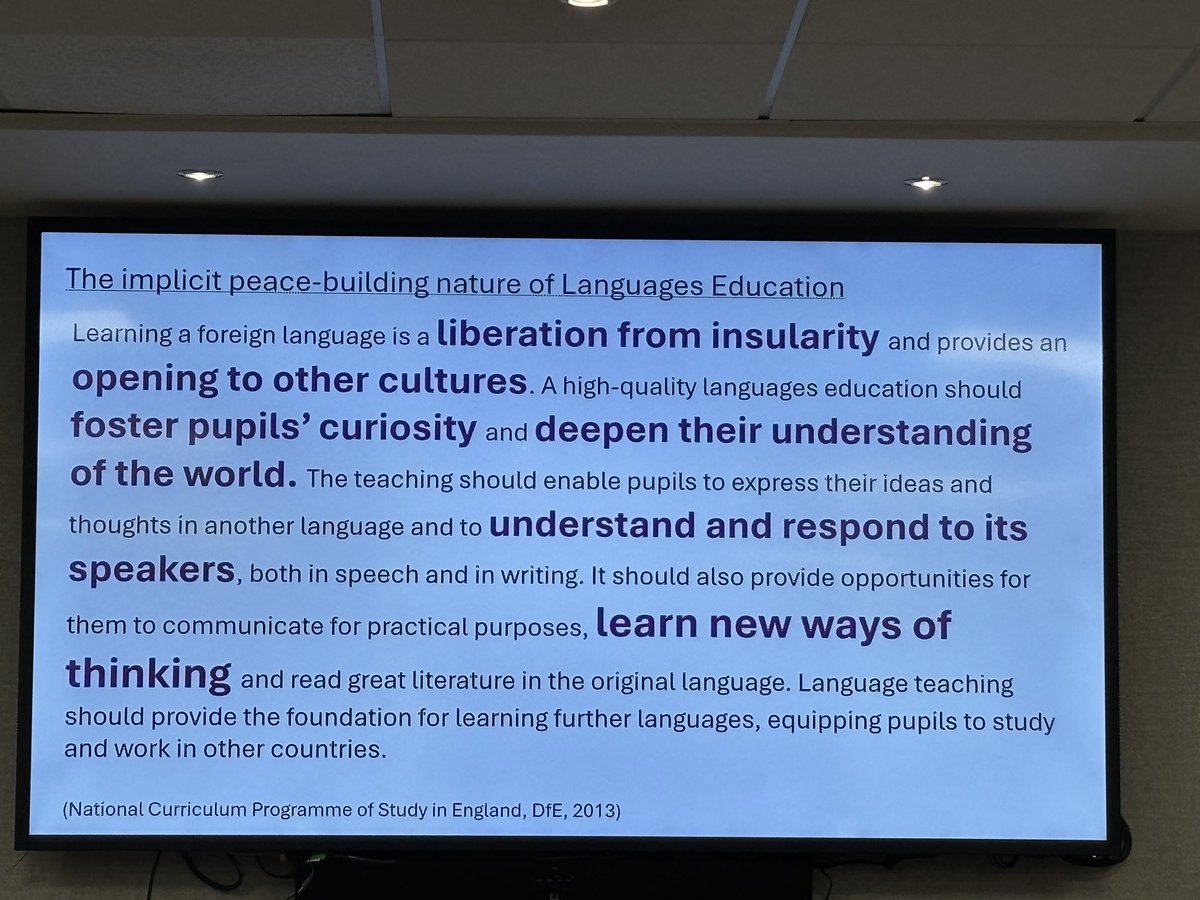 @MadameWhite2017 (@madamewhite2017) on Twitter photo The implicit peace-building nature of languages education 👏🏻👏🏻👏🏻 So inspiring listening to Camilla Smith talk about languages for peace at #LW2025 <a href="/ALL4language/">ALL Languages</a> #mfltwitterati The implicit peace-building nature of languages education 👏🏻👏🏻👏🏻 So inspiring listening to Camilla Smith talk about languages for peace at #LW2025 <a href="/ALL4language/">ALL Languages</a> #mfltwitterati