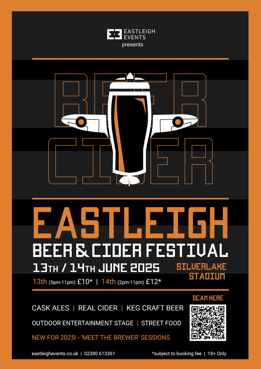 BeerEastleigh's tweet photo. Its Back and ON SALE NOW! 

📍Silverlake Stadium, @EastleighFC 

🍻 Cask Ale | 🍎Real Cider | 🍺 Keg Craft Beer

🎶 Live entertainment on our outdoor stage and street food! 🌭

🤩 ALL NEW FOR 2025 - 'Meet The Brewer' Sessions 🤩

Get your tickets here 👉🏼 https://t.co/JIEf5sOuAD https://t.co/W770XYjuNy