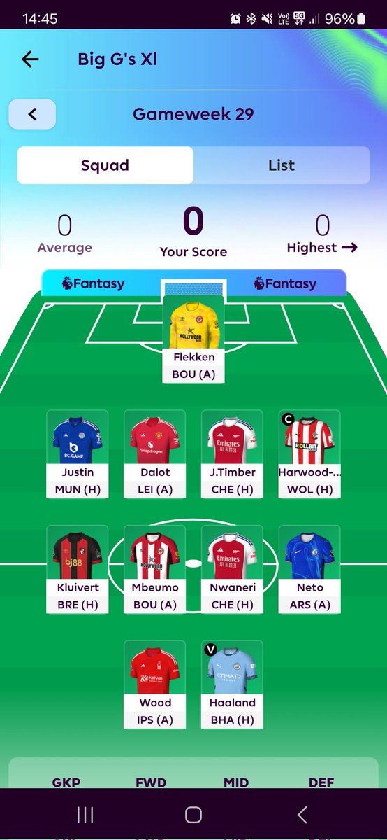 FWiganer's tweet photo. @FPLGOAT7 How about if your brought Haaland in to captain, got distracted, forgot to change and then left it on Harwood-Bellis? https://t.co/NpT2sdmRTZ