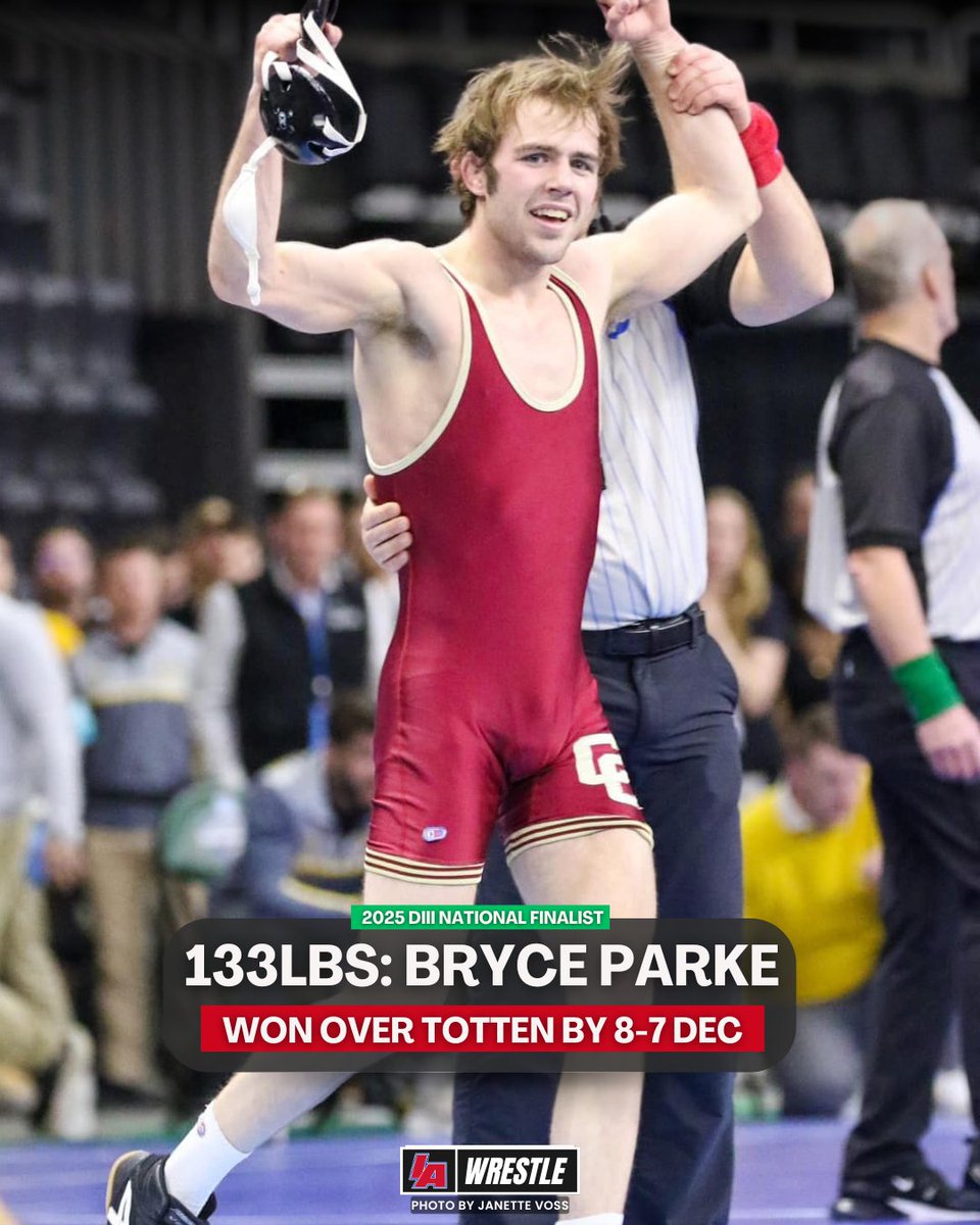 Bryce Parke (Coe) = NCAA DIII NATIONAL FINALIST

Parke won by decision 8-7 over Garrett Totten

#D3wrestle