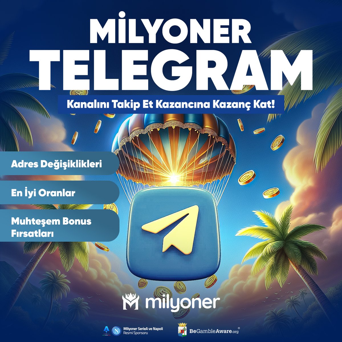📢 Milyoner Telegram Kanalını Takip Et Kazancına Kazanç Kat !

🎯 Adres Değişiklikleri
🏟️ En İyi Oranlar
👉 Muhteşem Bonus Fırsatları

📲 Şimdi Takip Et: t.me/milyoneroffici…

#milyoner #freebet #bonus #freebet #denemebonusu #kesfet #casino