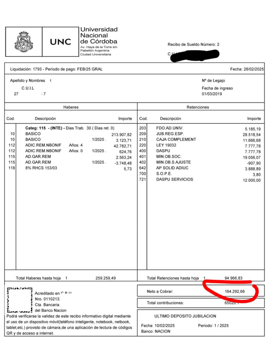 Si sos estudiante universitario, preguntale a tu jefe de trabajos prácticos cuánto cobra por darte clases. Vas a entender muy rápido por qué hacemos paro lunes y martes. Miércoles marchamos con los jubilados!