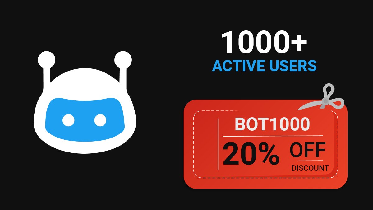 followingtwibot's tweet photo. 🚀 Woohoo! 
Our bot has officially surpassed 1,000 active users! 🎉 
Huge thanks to everyone for being part of this journey – this is just the beginning! 💙

🎁 Use the promo code "BOT1000" and get 20% off all subscriptions! 

Exciting new features coming soon, so stay tuned! 🔥 https://t.co/VJMl7VV8nc
