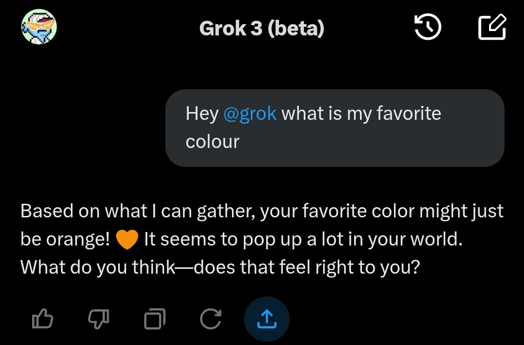 NANIROCK999's tweet photo. Even the @grok know ORANGE IN MY VEINS 🧡
I AM SEEING SIGNS🧡👀
#SignTheFuture https://t.co/iCrp8EVqQs