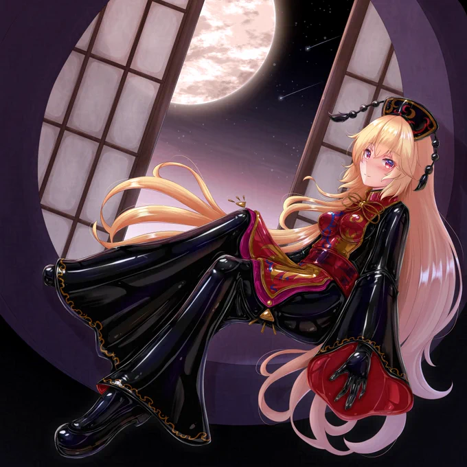 【Skeb】黄昏ラバー純狐#ラバースーツ #東方project 