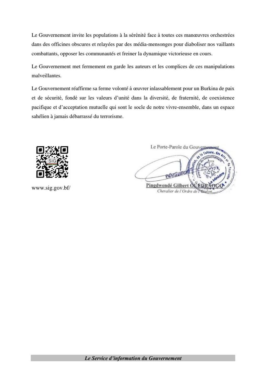 1/ Suite au massacre de #Solenzo au #BurkinaFaso les autorités ont publié un communiqué pour dédouaner l'action de leurs forces. Mais leur narratif est incapable d'expliquer plusieurs éléments pourtant vus dans les vidéos du massacre.