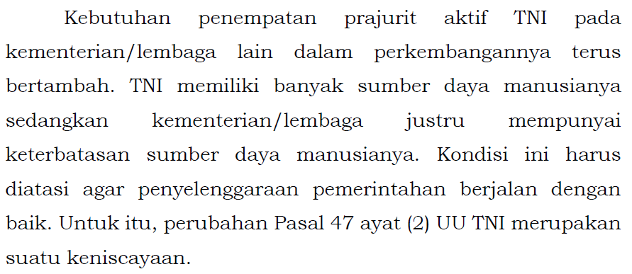sifa_fauzia's tweet photo. Semester lalu ikut kuliah Analisis Kebijakan. Salah satu yg dibahas adalah RUU TNI. Kesimpulannya? Justifikasi urgensinya lemah. Contohnya salah satu paragraf di naskah akademiknya ini 🙂
#TolakRUUTNI https://t.co/NVOfg0CssQ