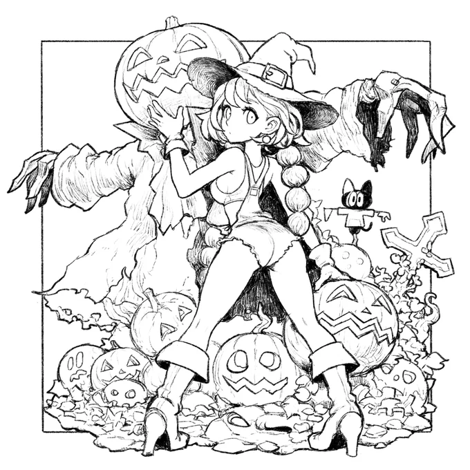 The illustrations I drew during Inktober feel like the ones that suit me the best.
Maybe it's because I can draw more freely.
Looking back, that's how I felt.
#inktober2024 