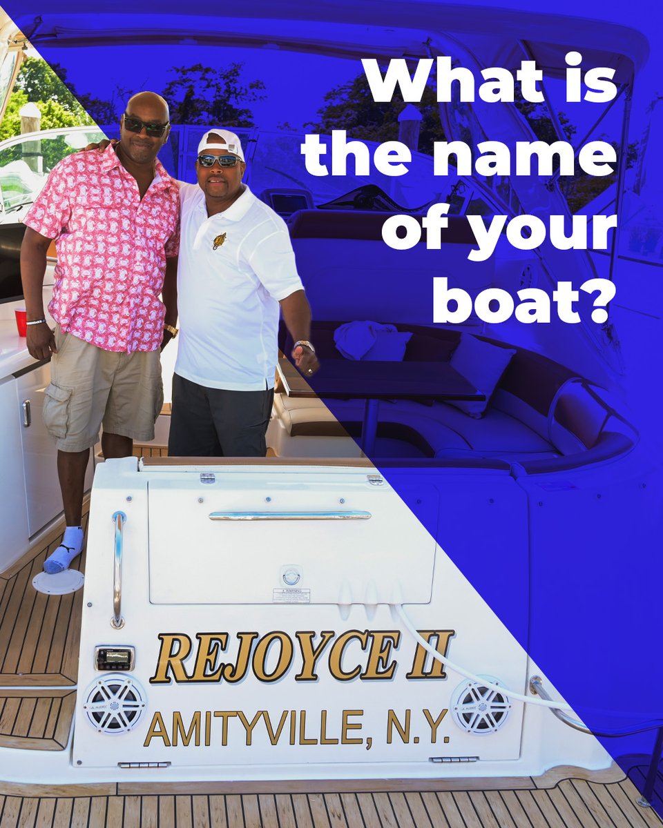 discoverboating's tweet image. A boat's name is an important element to the experience! ⚓ Drop your boat's name in the comments below 👇  #BoatNames #DiscoverBoating #BoatLife #Boating #SeeYouOutHere