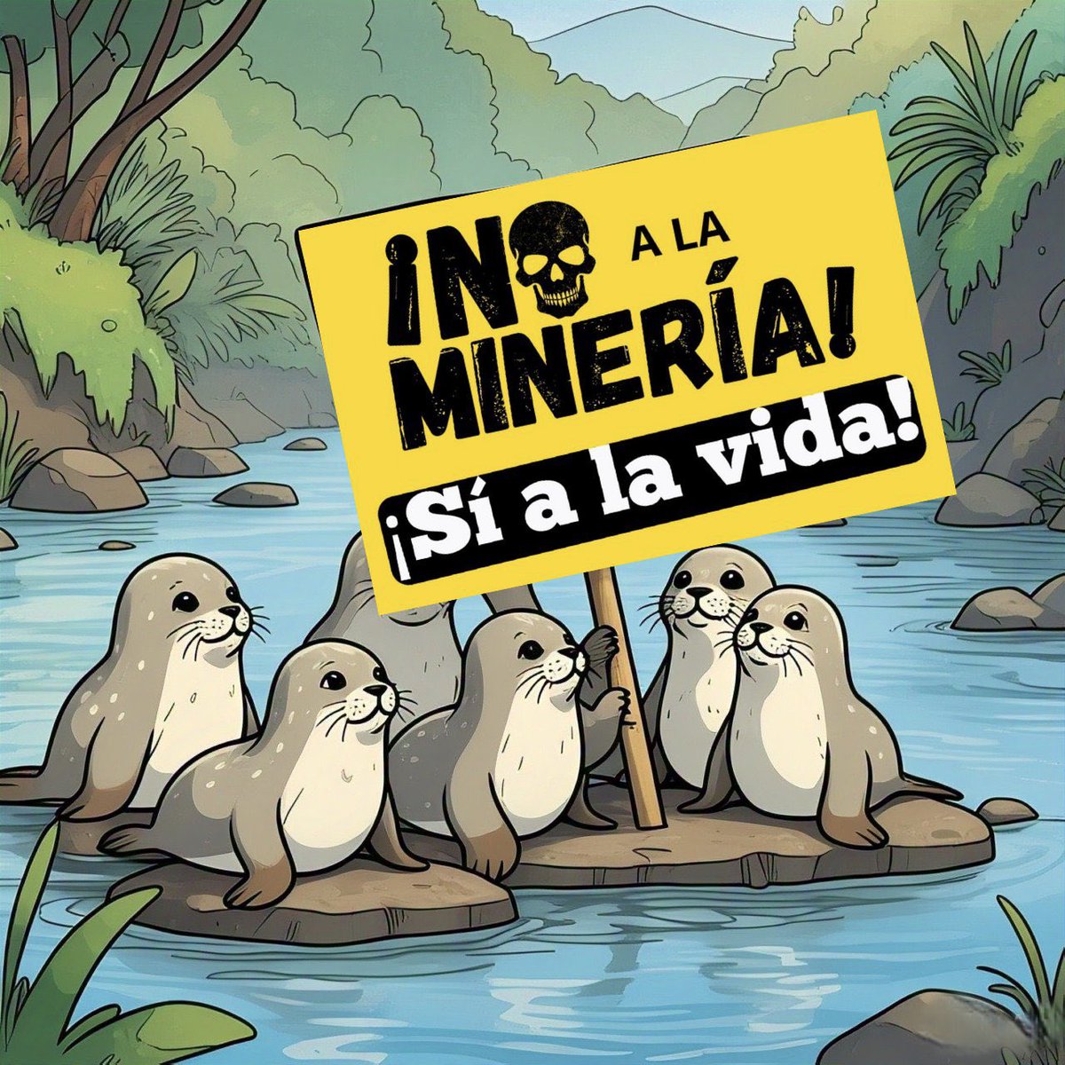 PolitologaES's tweet photo. Si Ud ama ❤️ los animales debe estar contra la Minería porque los mata, la minería contamina ríos, lagos, árboles, alimentos y animales. 

La Minería es muerte ☠️🇸🇻

#NoALaMineriaSiAlaVida 🌳💦 https://t.co/phUgvIl0Xw