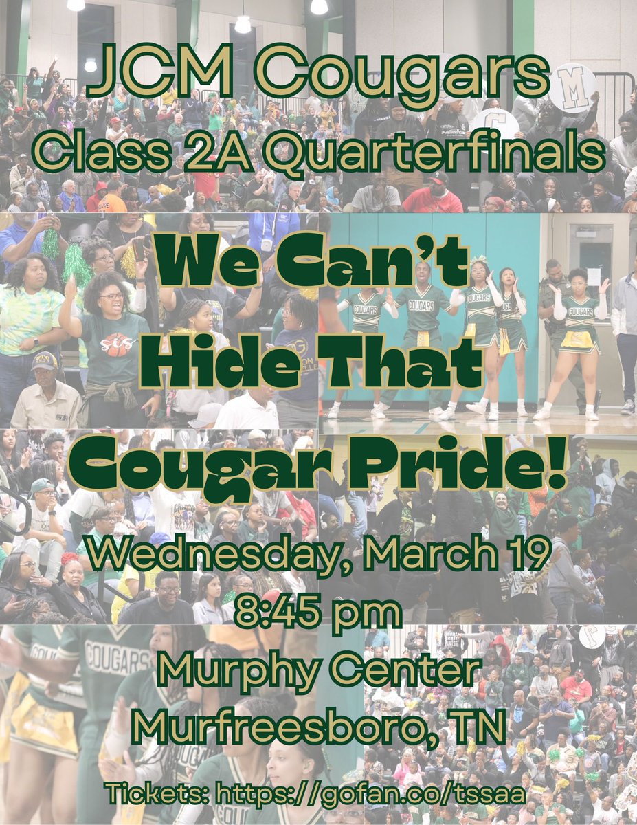Jackson Central-Merry High School (@jcmcougars) on Twitter photo And won’t! 💚💛
Join us as JCM plays in the state quarterfinals vs. Jackson Co. Let’s gooooo Cougars! #RestoreTheRoar #HeadedToState #JCMHistory <a href="/RamonicaD/">Ramonica S. Dorsey</a> <a href="/ap_baker1/">Broderick L. Baker, Ed.S.</a> <a href="/JCM_ECH/">JCMEarlyCollegeHigh</a> <a href="/JCMHSCheer/">JCM High School Cheerleaders</a> <a href="/JMCSchools/">Jackson-Madison County Schools</a> <a href="/JmcssA/">JMCSSAthletics</a> And won’t! 💚💛
Join us as JCM plays in the state quarterfinals vs. Jackson Co. Let’s gooooo Cougars! #RestoreTheRoar #HeadedToState #JCMHistory <a href="/RamonicaD/">Ramonica S. Dorsey</a> <a href="/ap_baker1/">Broderick L. Baker, Ed.S.</a> <a href="/JCM_ECH/">JCMEarlyCollegeHigh</a> <a href="/JCMHSCheer/">JCM High School Cheerleaders</a> <a href="/JMCSchools/">Jackson-Madison County Schools</a> <a href="/JmcssA/">JMCSSAthletics</a>