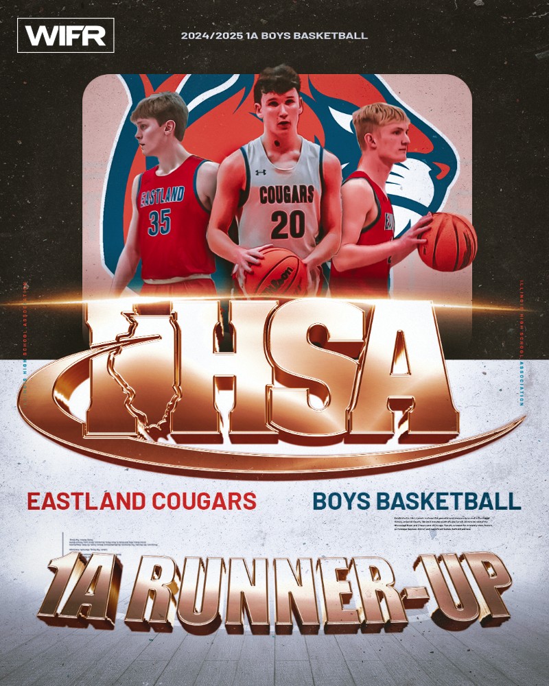 The Eastland Cougars fall to Chicago Hope Academy 71-38. They finish as the 1A State Runner-Up.