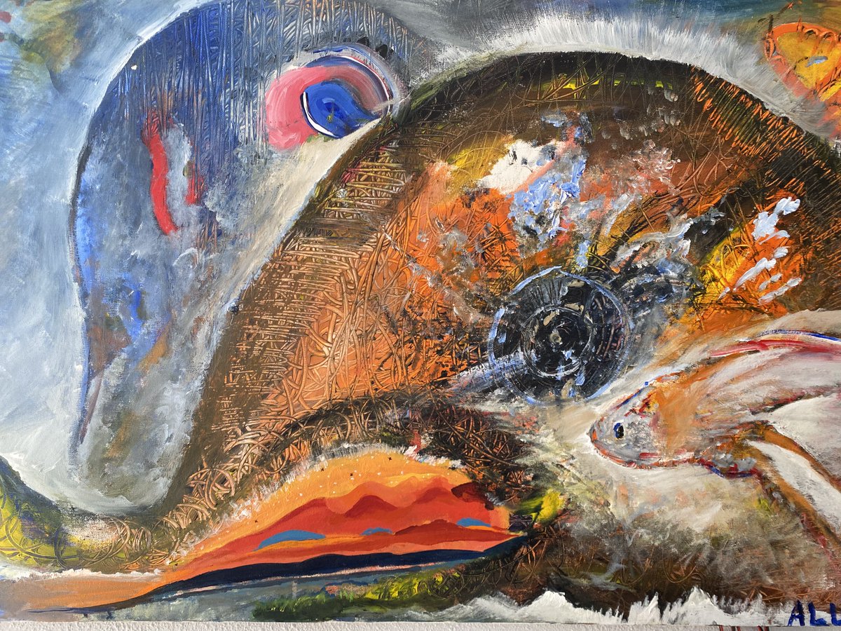 Bitmaptoshi's tweet image. At a party, we all grabbed brushes—chaos erupted on canvas. Wild colors clashed. No rules, just vibes. A masterpiece born from everyone’s madness. Art’s alive when we create together.