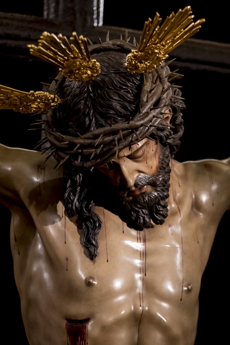 Hdad_Trinidad's tweet photo. 🔴🔵 #𝘼𝘾𝙏𝙐𝘼𝙇𝙄𝘿𝘼𝘿 l EL SANTÍSIMO CRISTO DE LAS CINCO LLAGAS PRESENTA POR PRIMERA VEZ POTENCIAS JUNTO A LA CORONA DE ESPINAS

La Imagen del Santísimo Cristo de las Cinco Llagas se presenta, por primera vez desde su hechura por el imaginero D. Luis Álvarez Duarte en el año 2002, con potencias junto a la corona de espinas.

Con la colocación de las potencias se culmina su iconografía, cargada de simbolismo teológico y reforzando la concepción de Cristo como Rey y Salvador, resaltando su divinidad incluso en los momentos de su pasión y sufrimiento.

- El significado de las potencias

Las potencias son un atributo esencial en la iconografía cristiana, expresan la divinidad de Jesucristo y su triple condición de Profeta, Sacerdote y Rey. Proceden del despiece del nimbo crucífero, cuya tradición se remonta al arte bizantino y se ha desarrollado a través de las representaciones carolingias, románicas y góticas. Estas tres llamaradas de luz simbolizan la plenitud de la gracia, la omnipotencia y la omnisciencia de Cristo, atributos esenciales de su naturaleza divina.

La liturgia y la teología afirman que Jesús debe llevar en todo momento sus potencias, incluso en los pasajes en los que su humanidad fue ultrajada. La costumbre de representarlo sin ellas para enfatizar su condición humana resulta incongruente, especialmente cuando otras figuras secundarias en la escena portan aureolas de santidad. Así, el uso de las potencias reafirma su condición divina, sin opacar el sufrimiento que enfrentó por la redención de la humanidad.

- La corona de espinas: un emblema de sufrimiento y realeza

Junto a las potencias, la corona de espinas adquiere una relevancia fundamental en la iconografía pasionista. Este elemento recuerda que, a pesar de la burla de los soldados romanos, Cristo fue y es el Rey de reyes. Su imposición en la pasión no sólo representa el desprecio al que fue sometido, sino también la paradoja de su victoria a través del sacrificio. La corona de espinas simboliza su doble función: la del Siervo Sufriente anunciado en Isaías y la del Mesías Conquistador del Apocalipsis.

Además, su significado se vincula con la caída del hombre en el pecado original. En el libro del Génesis, los espinos y cardos son parte de la maldición que recayó sobre la humanidad tras la desobediencia de Adán y Eva. Así, la corona de espinas, lejos de ser un mero instrumento de tortura, se convierte en un símbolo de redención: Cristo, con su sacrificio, carga sobre sí la maldición del pecado para librar al mundo de ella.

- La conjunción de ambos símbolos

La combinación de potencias y corona de espinas en la imagen del Santísimo Cristo de las Cinco Llagas subraya una verdad teológica fundamental: Cristo es siempre Dios, incluso en los momentos de mayor humillación y sufrimiento. En esta representación se integran los conceptos de luz y sacrificio, de gloria y entrega, manifestando la plenitud del Misterio Pascual.

La presentación del Santísimo Cristo de las Cinco Llagas con potencias junto a la corona de espinas no es un simple cambio estético, sino una reafirmación de su naturaleza divina y su realeza eterna. Por ello, los hermanos de la Trinidad en el Cabildo General celebrado el pasado 12 de enero de 2025 acordaron recoger en el reglamento sobre la Estación de Penitencia la obligatoriedad de que la imagen porte sus atributos de divinidad, a través de unos elementos en los que de forma rotunda se sintetiza el misterio de la Pasión: la aparente derrota que en realidad se convierte en el triunfo definitivo sobre el pecado y la muerte.

#𝙏𝙧𝙞𝙣𝙞𝙙𝙖𝙙𝙎𝙚𝙫𝙞𝙡𝙡𝙖 #𝙎𝙤𝙮𝙙𝙚𝙡𝙖𝙏𝙧𝙞𝙣𝙞𝙙𝙖𝙙 #𝙎𝙥𝙚𝙨𝙉𝙤𝙣𝘾𝙤𝙣𝙛𝙪𝙣𝙙𝙞𝙩