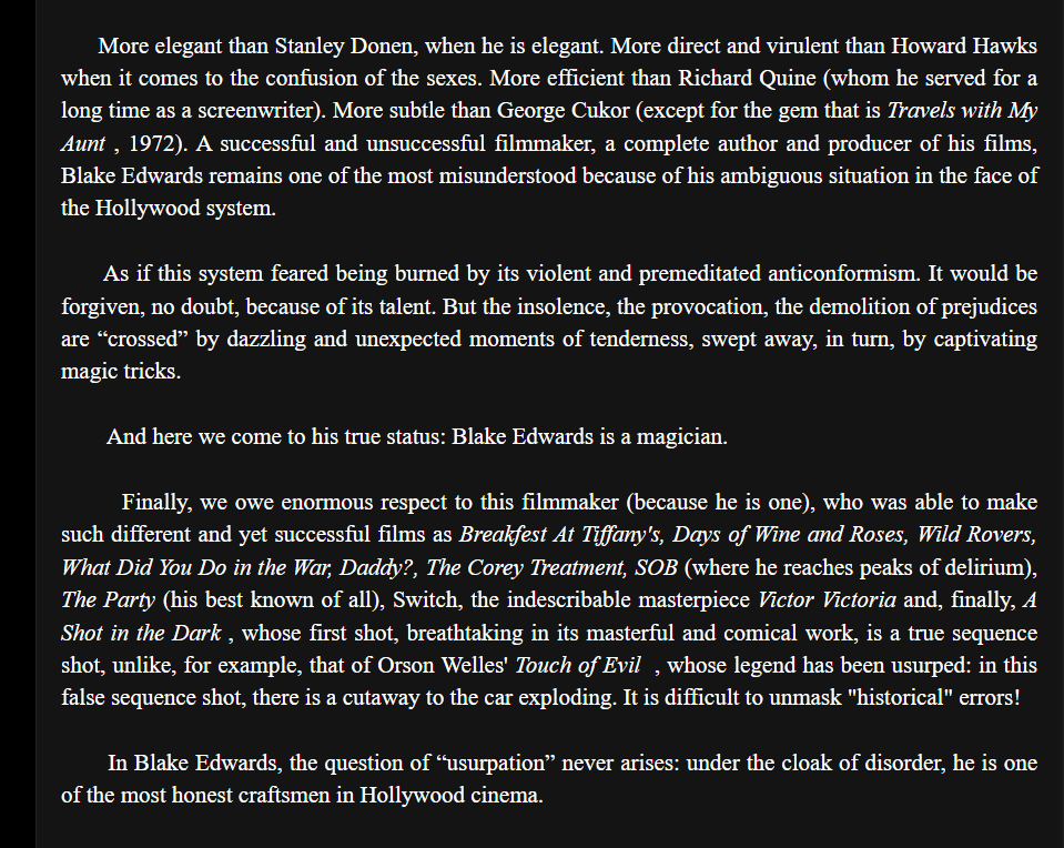 paul vecchiali on blake edwards