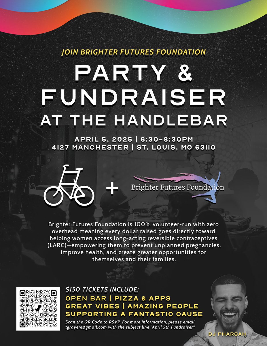 stlbrightfuture's tweet photo. Join us ⁦@HandleBarSTL⁩ on Saturday April 5th for a party to support women’s reproductive health! https://t.co/AscWHmopZF