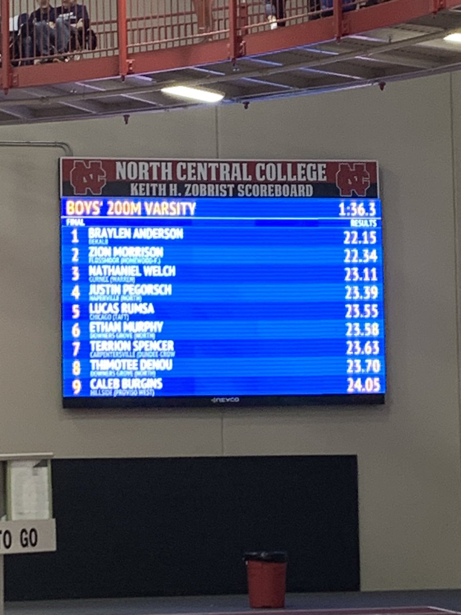 <a href="/BraylenAnderso3/">BraylenA</a> with a great 2nd meet of the year. 2nd in the 55 running 6.57 and repeats as the 200 champion running 22.15, breaking his own previous meet record set last year and the #4 time in the state of Illinois 

<a href="/1barbathletics/">DeKalb Barbs</a> <a href="/IllinoisRunNews/">Illinois Running News</a> @BarbBoosters