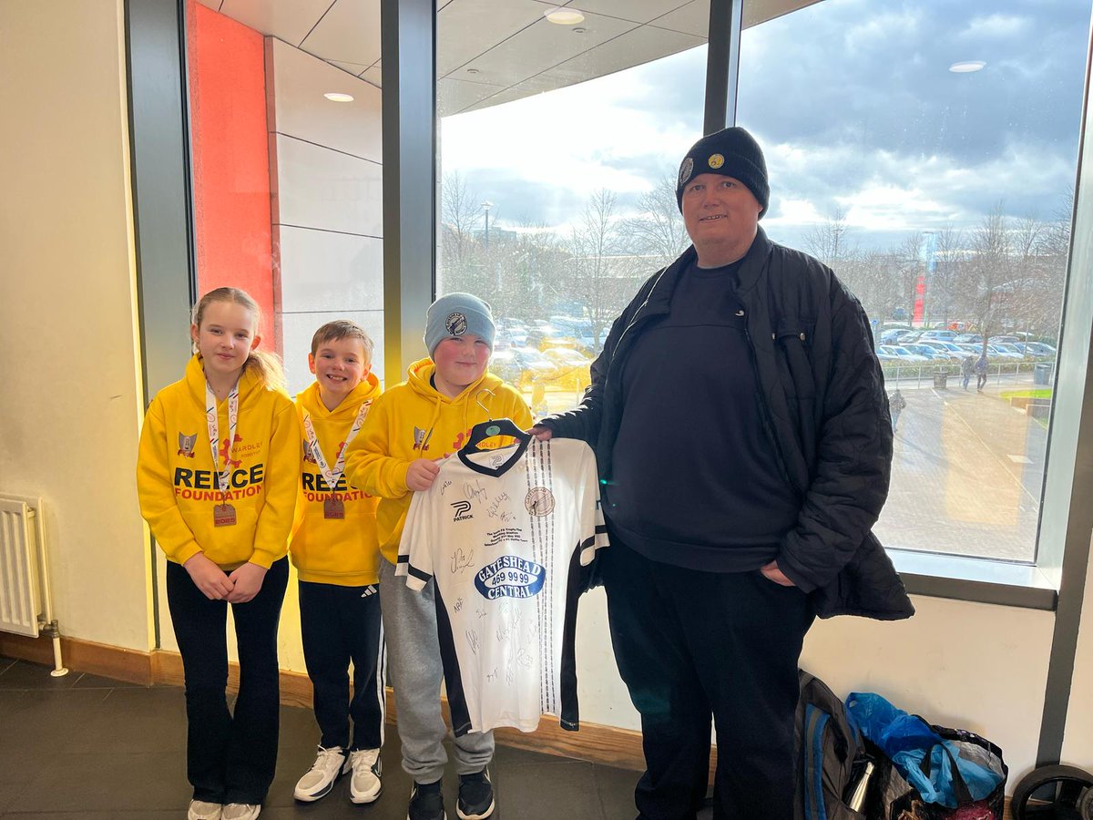 Thank you so much to <a href="/GheadFoundation/">Gateshead FC Foundation</a> <a href="/GatesheadFC/">Gateshead FC</a> for the shirt donation and permission to raffle it today.
We raised £554 which is way more than we ever dreamt of.
Every £1 helps get closer to sending the kids to the World Champs
gofund.me/6aab5aad