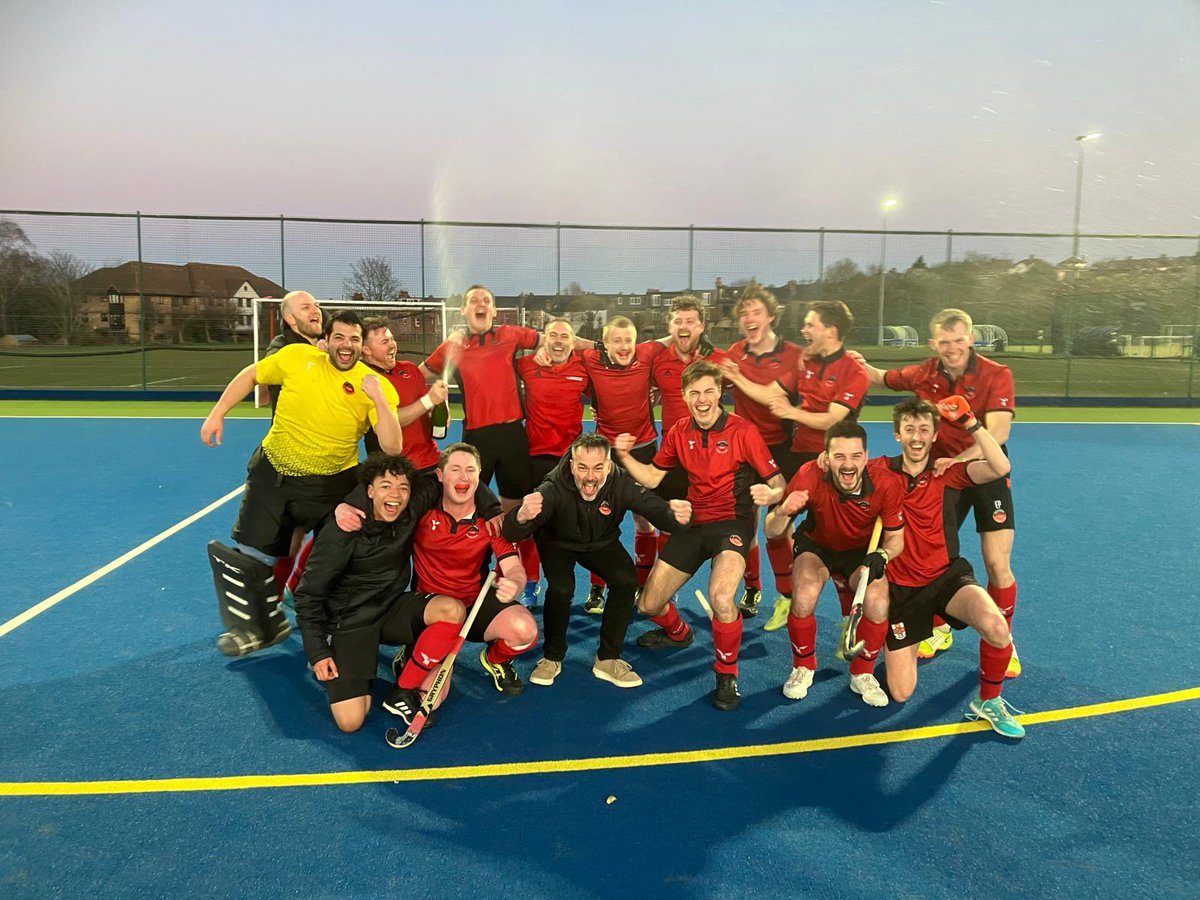 SouthgateHC's tweet photo. 🏆 NATIONAL LEAGUE PROMOTION 🏆

A huge well done to our M2s who go into national league next season with 3 games to spare! 

Congratulations Chris Pearce, Felly and the boys for a fantastic season! 

Enjoy the celebrations 🥳🔴⚫️🍻 https://t.co/tBjnKQM8e9