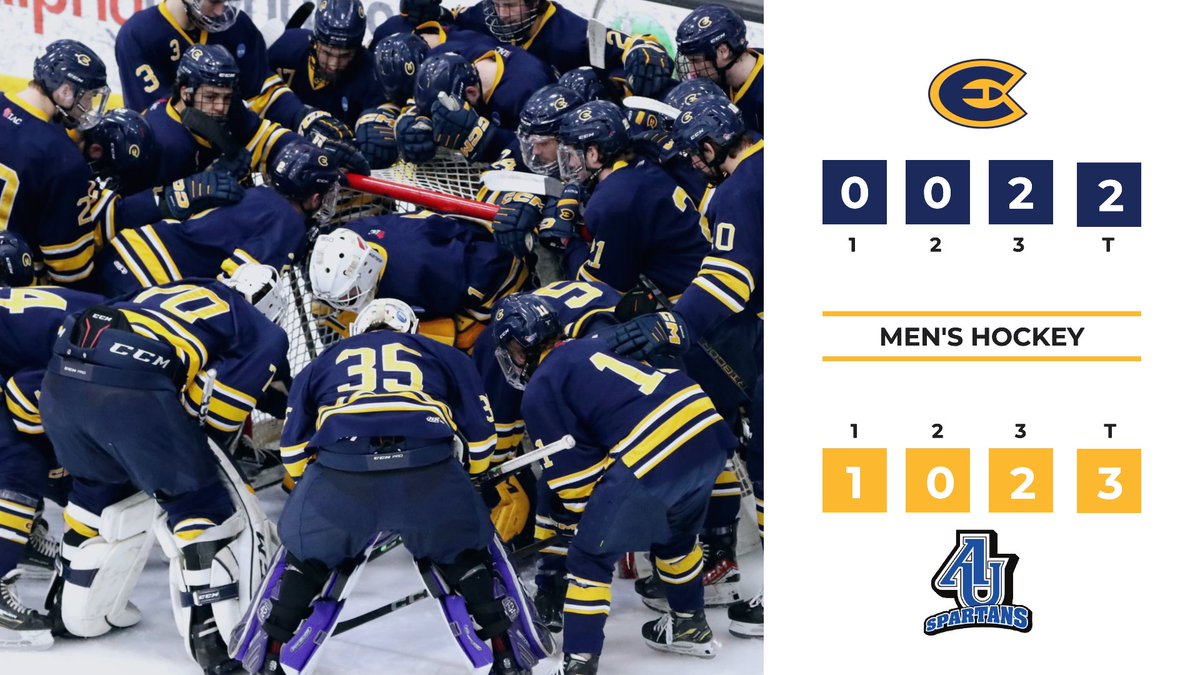 Final from Geneva.

What a run for the WIAC Tournament Champs!! 🏒

<a href="/UWECHockey/">Blugold Hockey</a> | #RollGolds