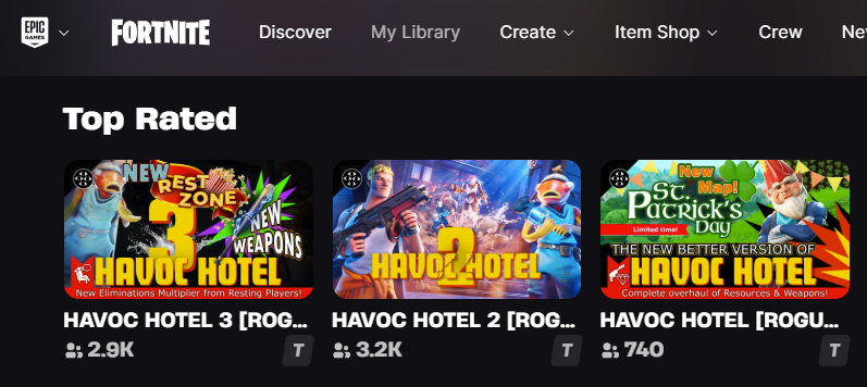 🎉 WOW! Havoc Hotel 3, 2, and 1 are now the Top 3 Rated islands in Fortnite! 😮😮🥳

This is HUGE — and it’s all thanks to the amazing support from our incredible community. Your love for Havoc Hotel means the world to us! 🏨❤️

Massive shoutout to our amazing TeraCreators team