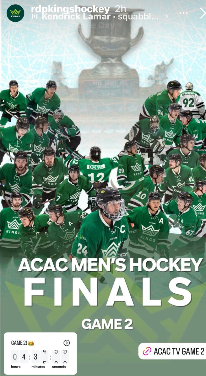 Kings took Game 1 in Double OT. Game 2 of the <a href="/ACAC_Sport/">ACAC</a> Men’s Hockey Finals goes tonight at 7:00 PM. Catch it on ACAC TV or Telus Optik 1998.