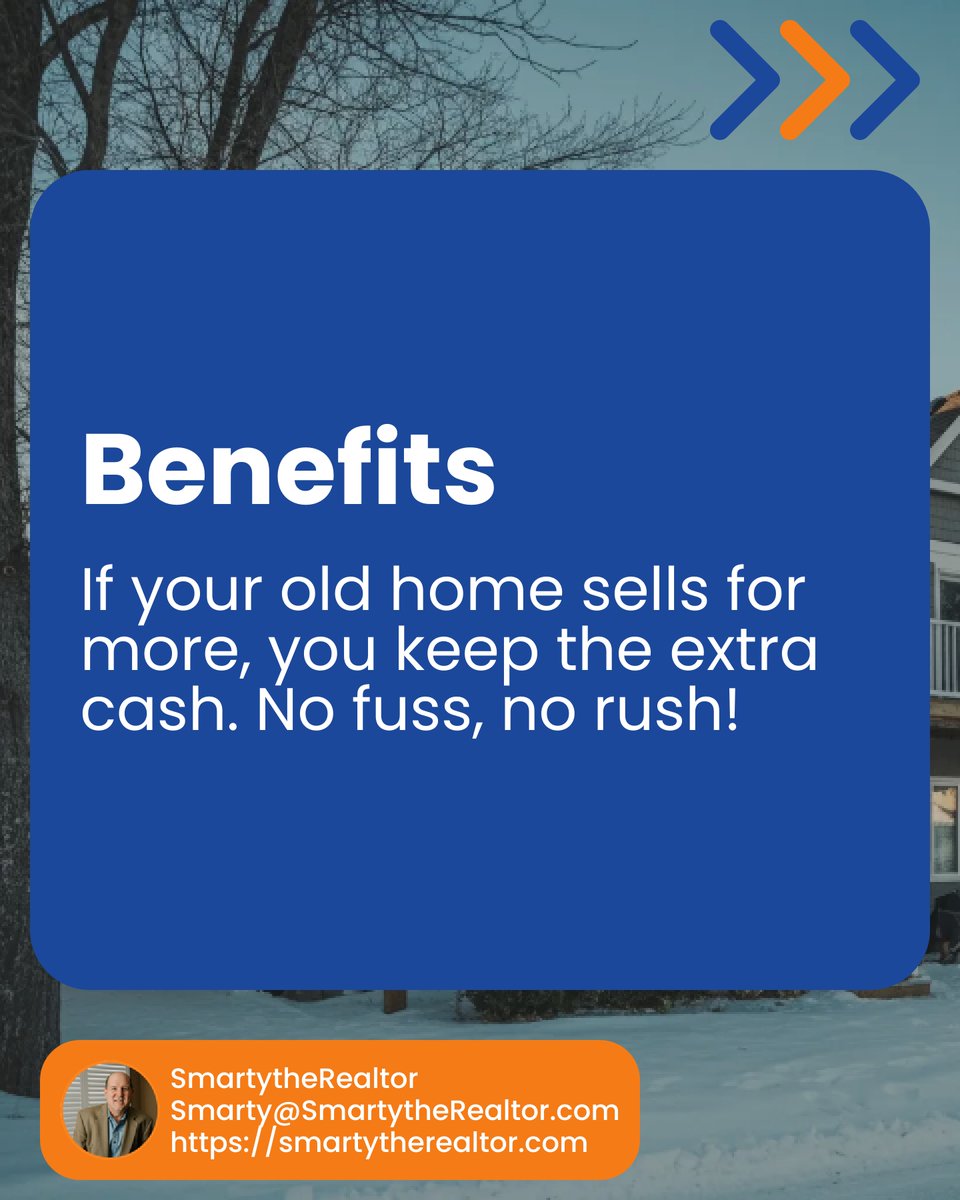 SmartyRealtor's tweet photo. Why stress over selling your home before buying your next? 🏠 Skip the chaos! Our Trade-In Program allows you to buy first, sell later, and pocket the extra cash if your old home sells for more. Ready to move with no strings attached? Drop a comment below! #RealEstateFreedom https://t.co/JEDnQStdgd