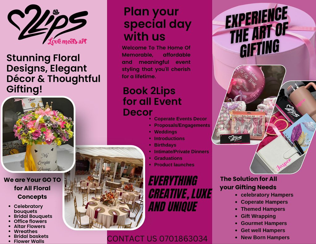 TulipsCreatives's tweet photo. Experience the Art of Gifting,The beauty in Floral Artistry, And the Magic in every decor detail…We are 2Lips Creatives https://t.co/Hga0oYgYKG