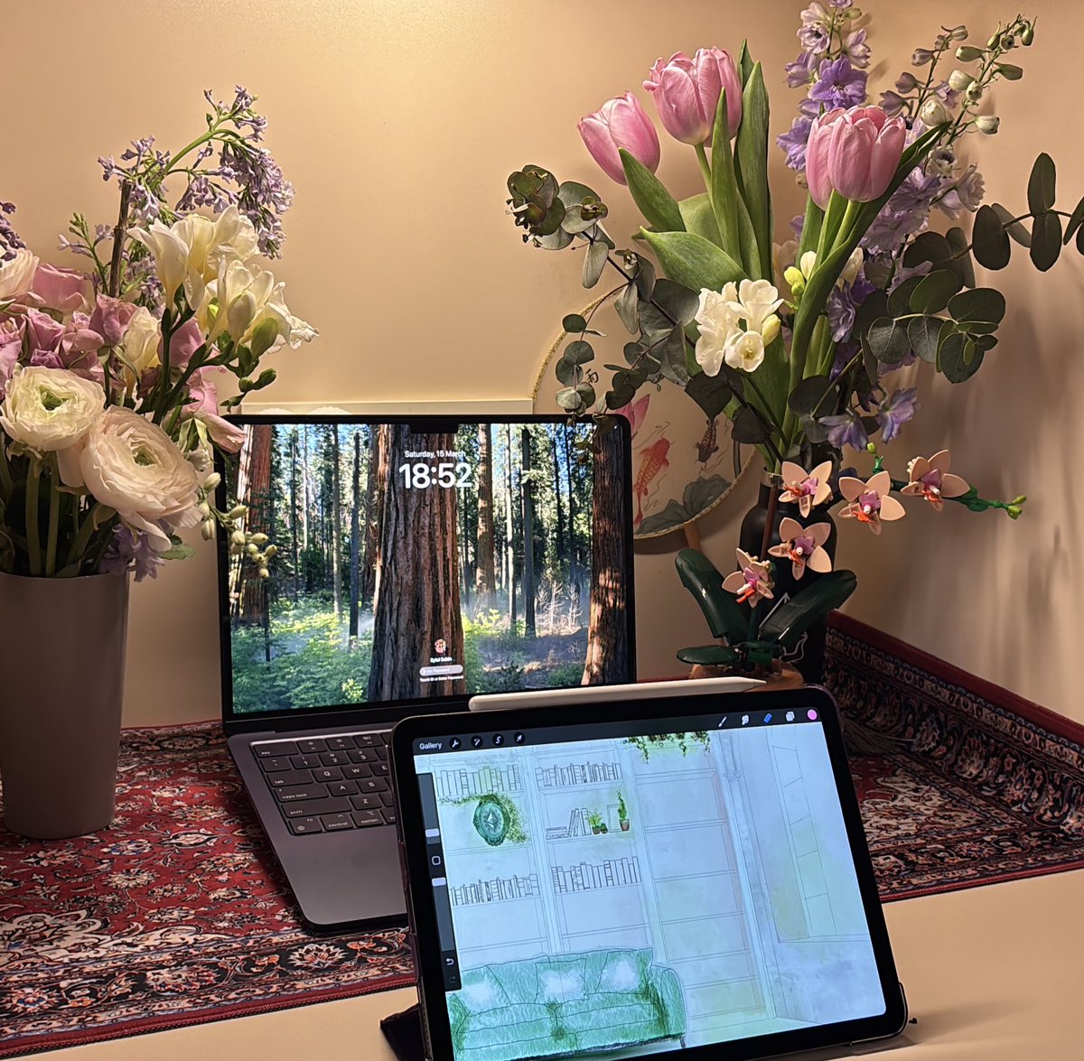 Full of color, layered in textures, and alive with creativity—who said workspaces have to be sterile? 

Reject minimalism, embrace the poetry of organized chaos. ✨🌺