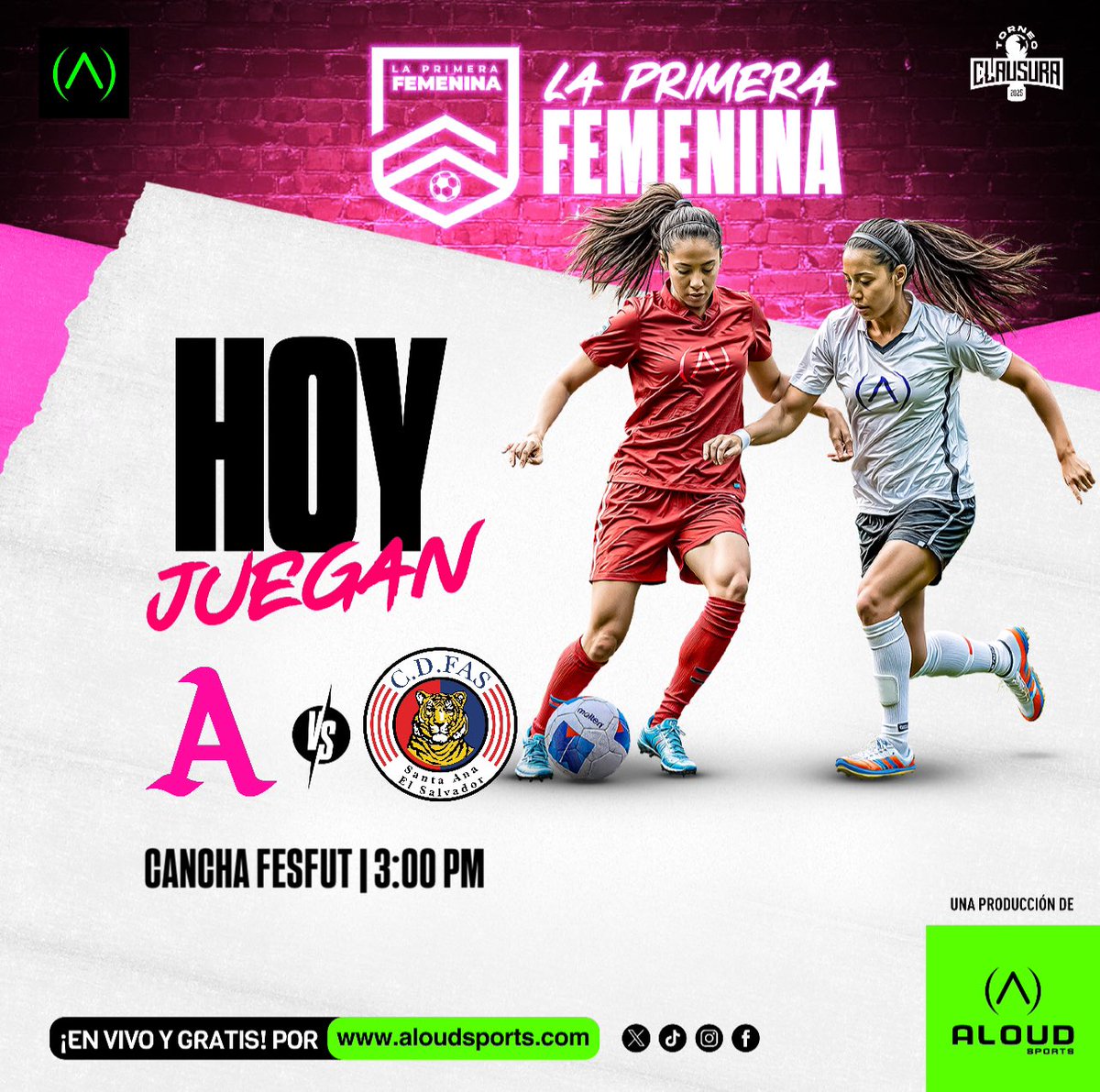 AloudSports's tweet photo. #LMFF
⚽️👱🏼♀️Las accciones de las Liga Mayor de Fútbol Femenino vuelven este día con estos partidos de mucha acción.🔥
#Alianza 🆚 #Fas
👉🏻 https://t.co/uYo7KSh185
#Metapán 🆚 #Platense
👉🏻 https://t.co/RdEL4dcs9j
📺En simultáneo y en vivo por Aloud Sports 🟢 https://t.co/YlegZSAuVm